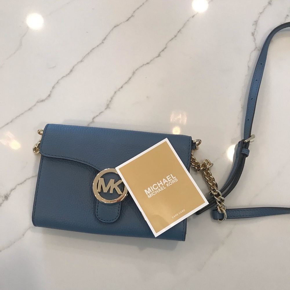 Michael Kors blue crossbody bag